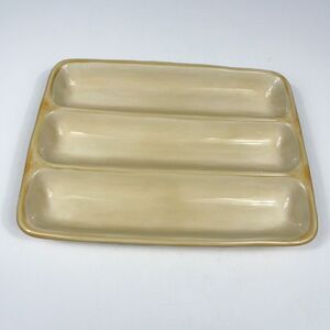 Pottery Barn RUSTIC OLIVE Ceramic Divided Serving Relish Dish country kitchen